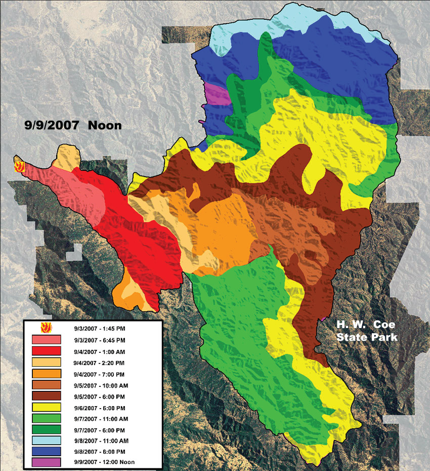 fire progression map