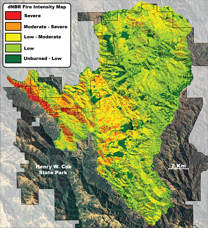 Fire intensity map